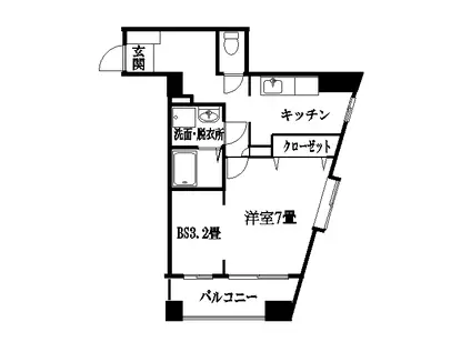 オーガスタ(1K/6階)の間取り写真