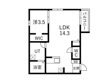 ユニオーネ豊田本町(1LDK/1階)の間取り写真