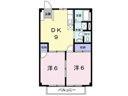 クレセント大高(2DK/2階)の間取り写真