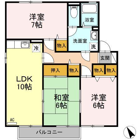 ル・グラン IV(3LDK/2階)の間取り写真