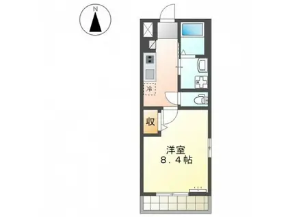 ユーロピュア 西山(1K/2階)の間取り写真