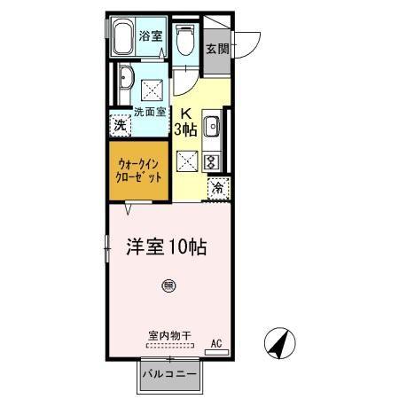 D-ROOM N.大谷(1K/1階)の間取り写真