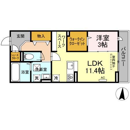 D-ROOMTSUCHIYA(1LDK/1階)の間取り写真
