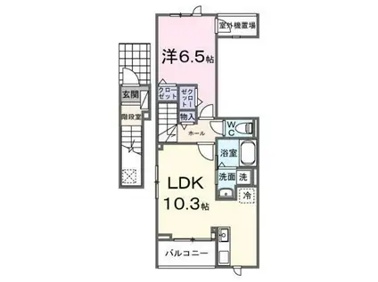 リシェール(1LDK/2階)の間取り写真