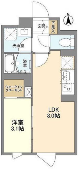 ウェルスクエア中野坂上II(1LDK/3階)の間取り写真