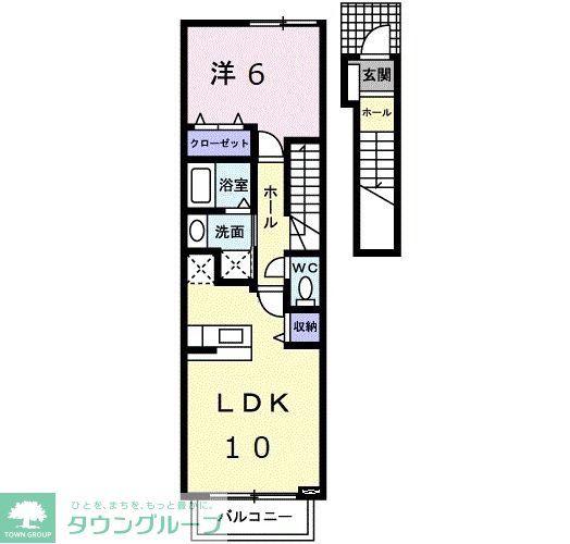 ショウアンドハープ(1LDK/2階)の間取り写真