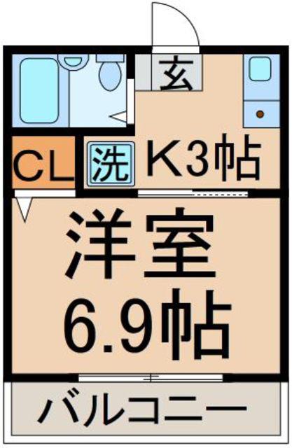 テスティコート(1K/4階)の間取り写真