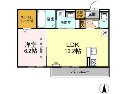 KADAN(1LDK/2階)の間取り写真
