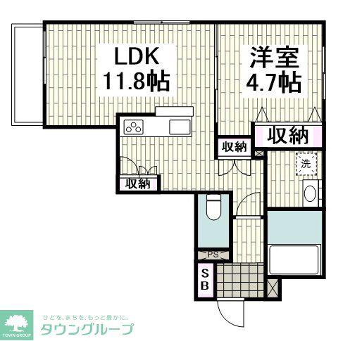 BELLE CLOCHETTE(1LDK/1階)の間取り写真