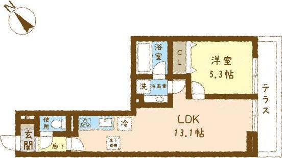 ＪＲ東海道本線 安城駅 徒歩5分 3階建 築1年(1LDK/1階)の間取り写真