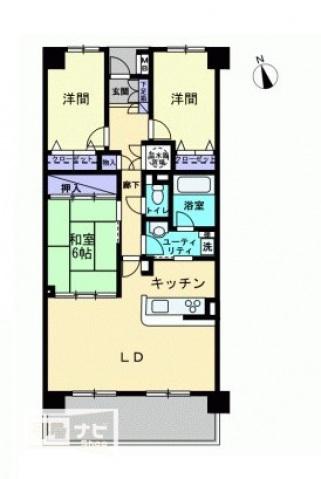 NCRE東山崎(3LDK/4階)の間取り写真