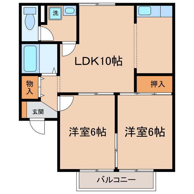 サンヴィレッヂ(2LDK/1階)の間取り写真