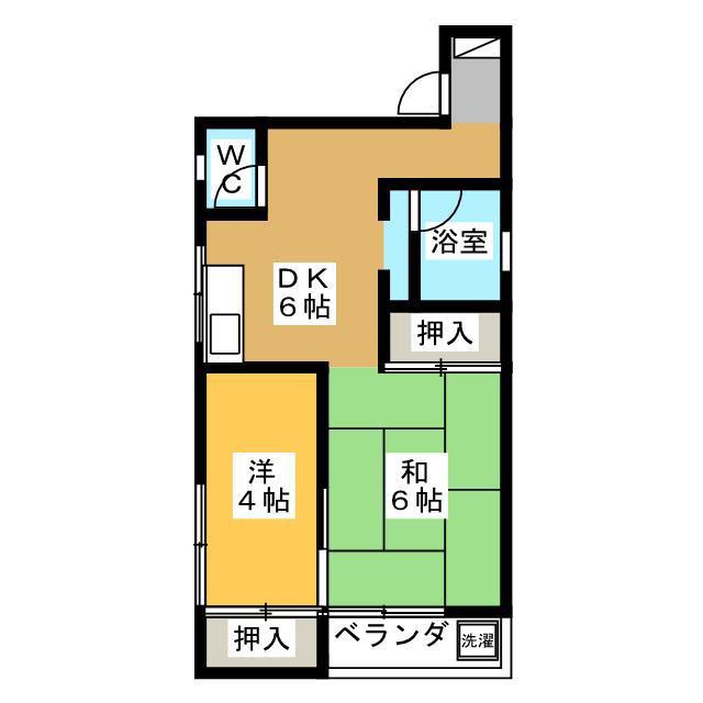 Sハイツ(2DK/2階)の間取り写真