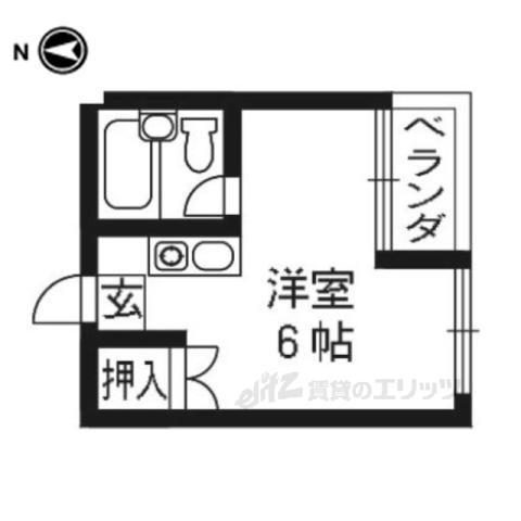 エイブル創久二人司(ワンルーム/4階)の間取り写真