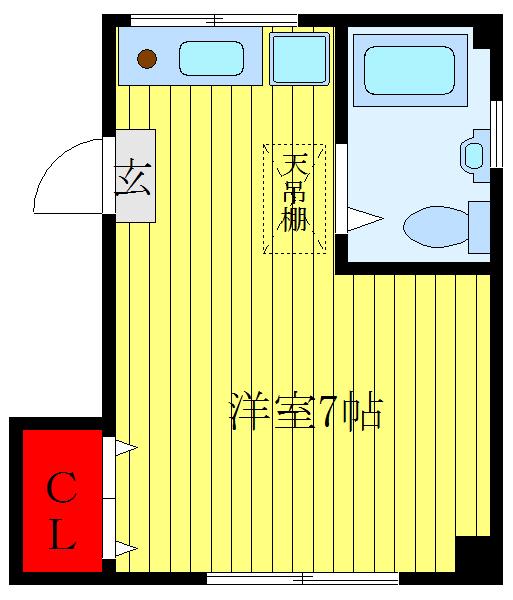 Fビル(ワンルーム/2階)の間取り写真