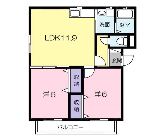 シエルメゾン(2LDK/3階)の間取り写真