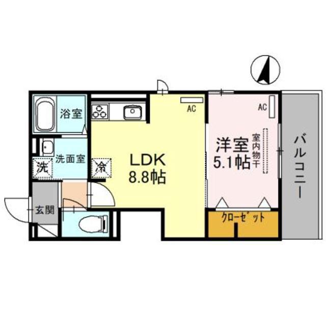 LUSOLE嵐山(1LDK/3階)の間取り写真
