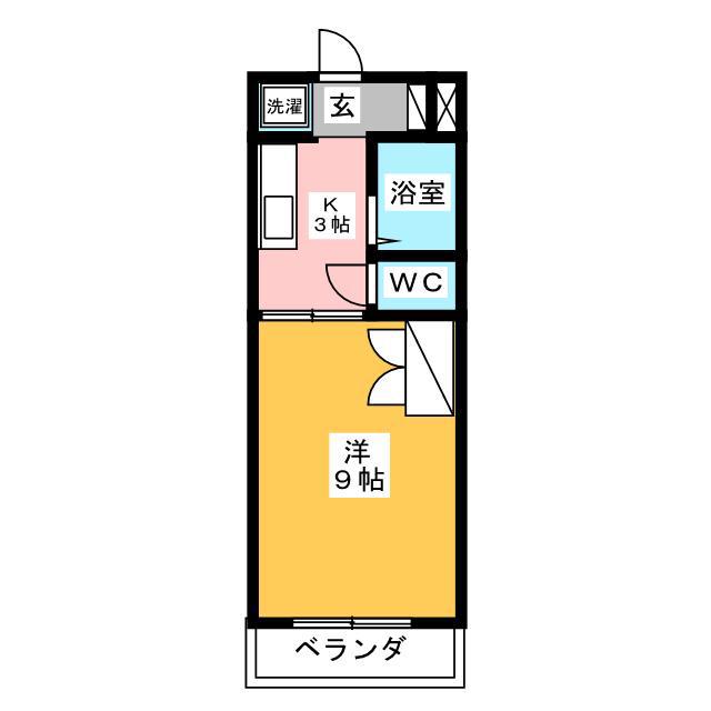 マンションKASUGA(1K/2階)の間取り写真