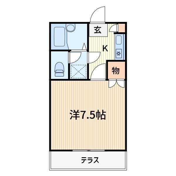 プラセール(1K/1階)の間取り写真