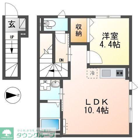 調布市富士見町2丁目アパート(1LDK/2階)の間取り写真