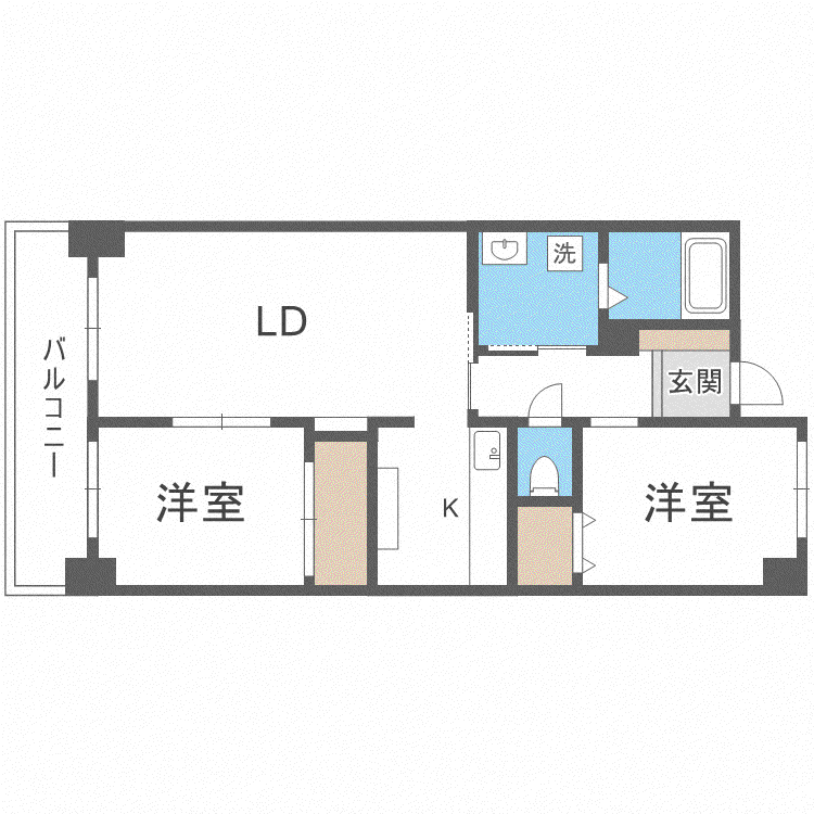 PRESCELTO百合が原(2LDK/2階)の間取り写真