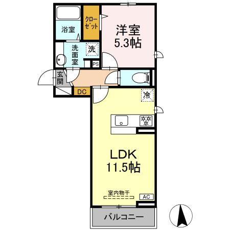 M.SOLANA(1LDK/3階)の間取り写真