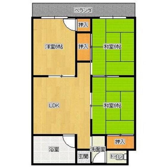 第3守乃屋ビル(3LDK/1階)の間取り写真