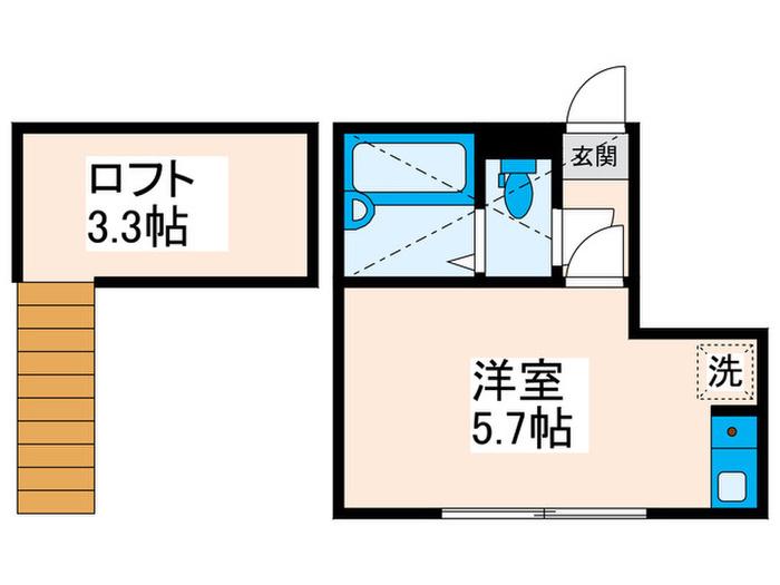 WELL-BEING日暮里北(ワンルーム/3階)の間取り写真