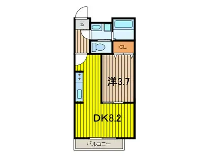 ピニエール武蔵浦和(1LDK/3階)の間取り写真