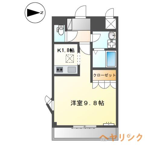 ミール株山(1K/1階)の間取り写真