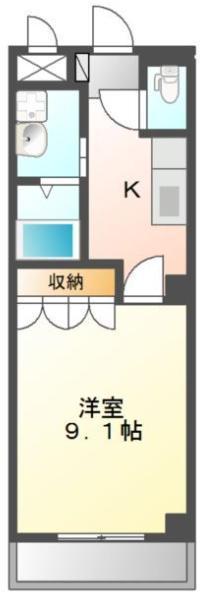 サンライズK(1K/1階)の間取り写真