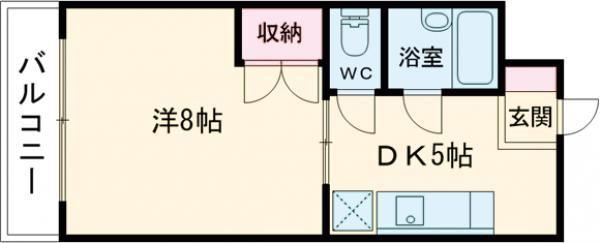 マンションリーフII(1DK/1階)の間取り写真