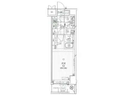 レガリス門前仲町パークサイド(1K/8階)の間取り写真