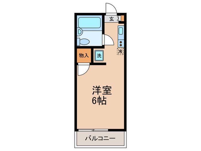 グリーンハイツ(ワンルーム/2階)の間取り写真