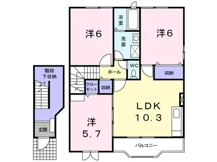 REXセンター南(3LDK/2階)の間取り写真
