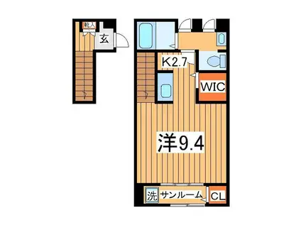 はみんぐ みはらⅡ(1K/2階)の間取り写真