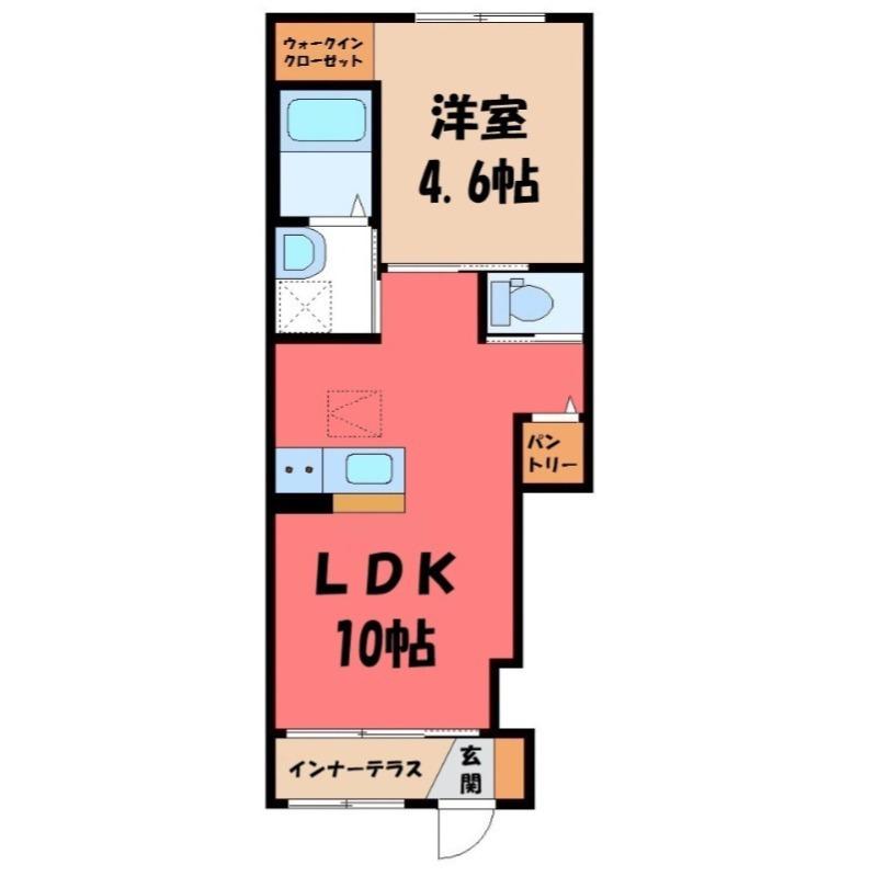 リアン・III(1LDK/1階)の間取り写真
