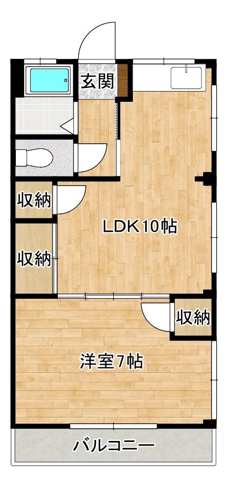 コーポ冨美(1LDK/2階)の間取り写真
