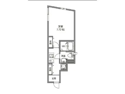 SELVA駒場(1K/1階)の間取り写真