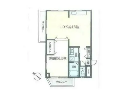 パステルスクエア(1LDK/1階)の間取り写真