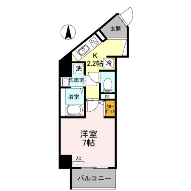 プリメーロ66(1K/2階)の間取り写真