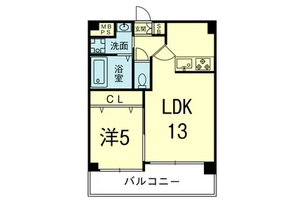E-SMILE長嶺(1LDK/7階)の間取り写真