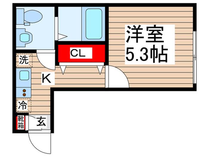 ラフィーナー東船橋(1K/1階)の間取り写真