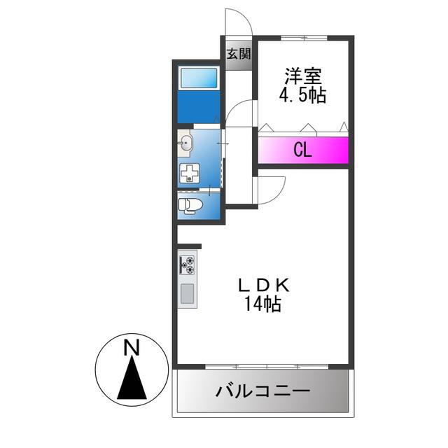 第3寺尾マンション(1LDK/2階)の間取り写真
