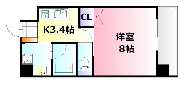 VILLA OASIS UJINA(1K/2階)の間取り写真