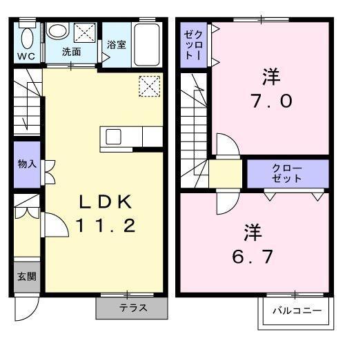 ミッキーハウス(2LDK/1階)の間取り写真