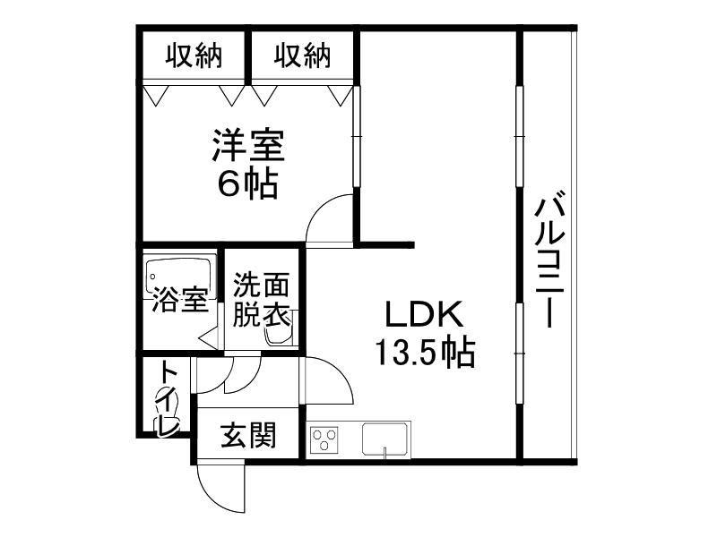 リバティホライゾン(1LDK/1階)の間取り写真