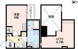 CRASTINE帝塚山東クラスティーネテヅカ(1K/1階)の間取り写真