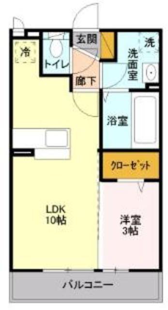 フォレスタ22(1LDK/1階)の間取り写真