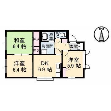 ウインズ96(3DK/1階)の間取り写真